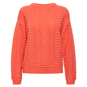 Ichi Agnete Hot Coral Knitted Pullover